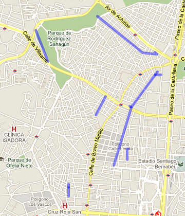Mapa de obras de asfaltado en Tetuan