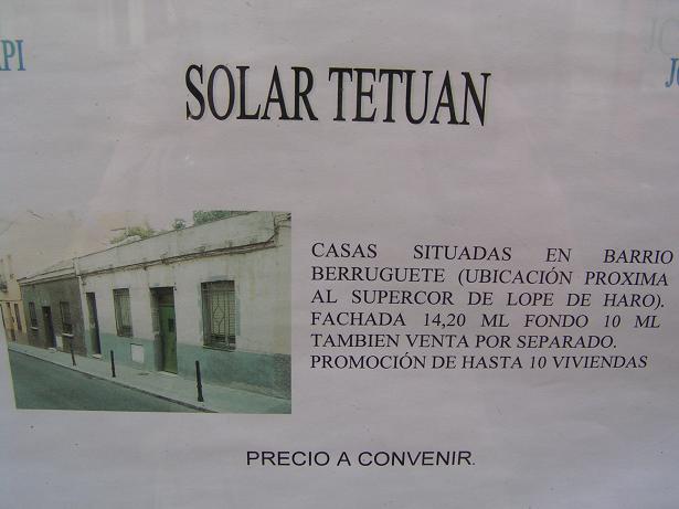 Venta de solar vacío en Tetuán