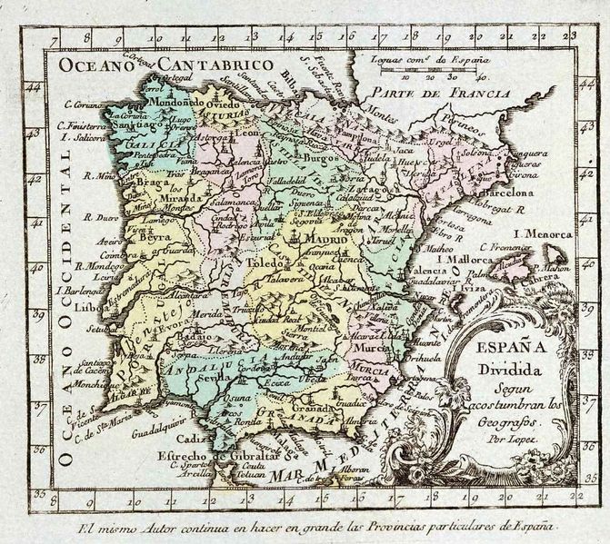 Mapa de españa antiguo