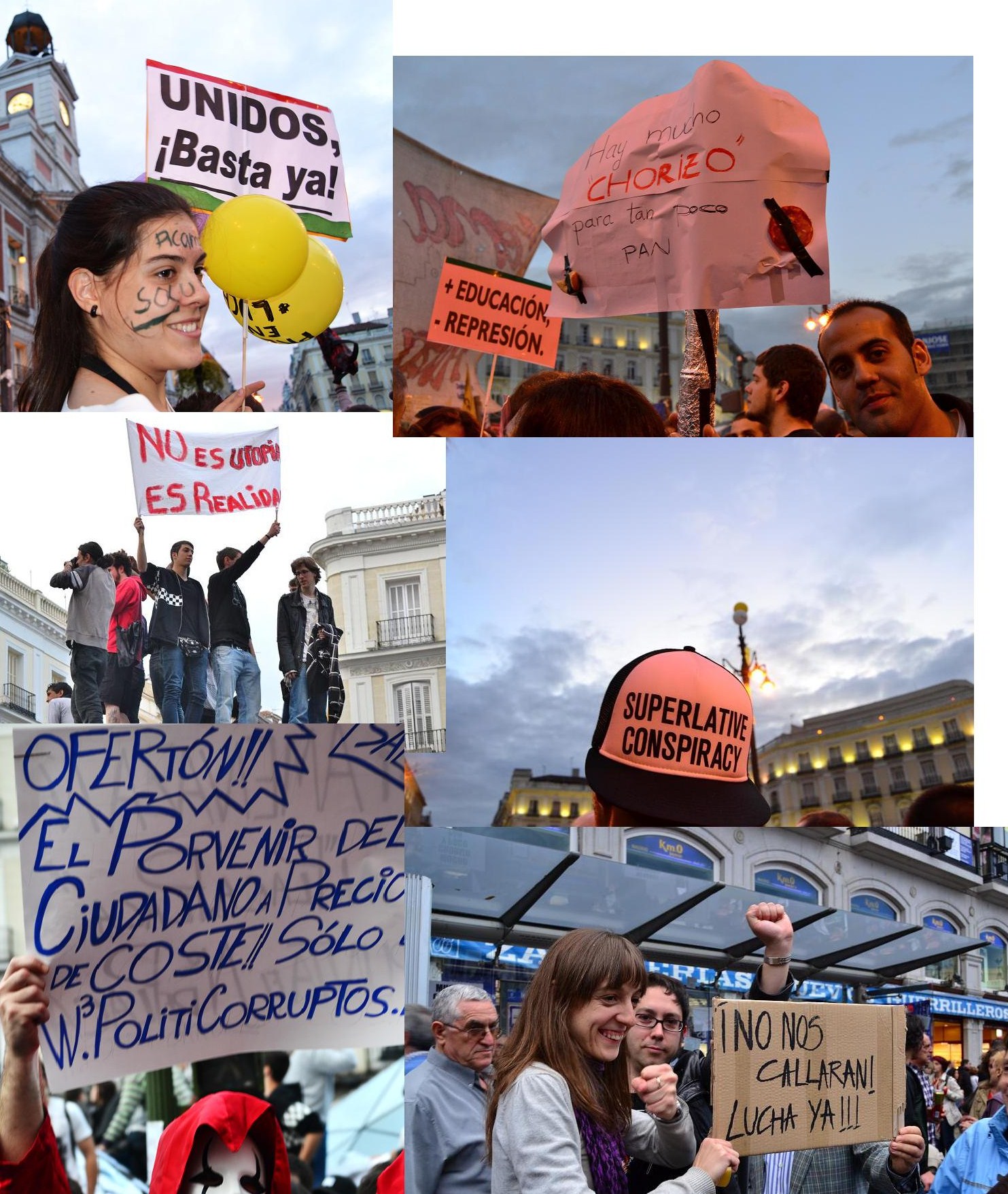 Acampada Sol, manifestacion en sol, puerta del sol 