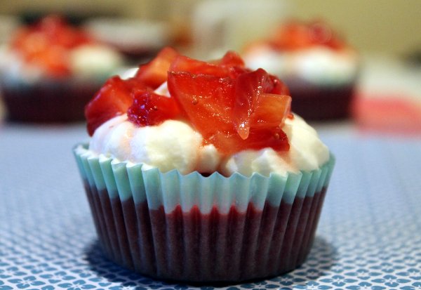 cupcakes de fresas