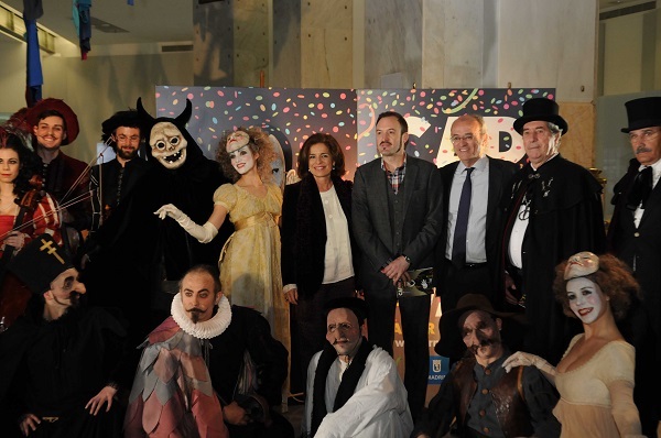 Presentación del Carnaval de Madrid 2014 con la alcaldesa Ana Botella y el actor Álex O’Dogherty. Foto: Ayuntamiento de Madrid