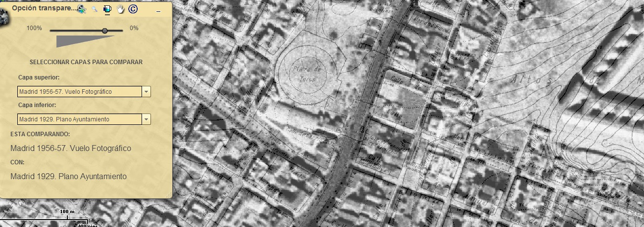 Vista aérea de Madrid 1956-57